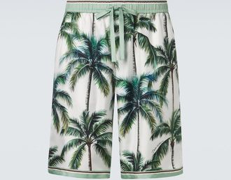 Dolce & Gabbana Printed silk twill shorts