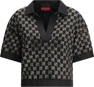 Gucci Truien & Vesten, Dames, Zwart, M, Denim, Viscose Top met Elegant Design