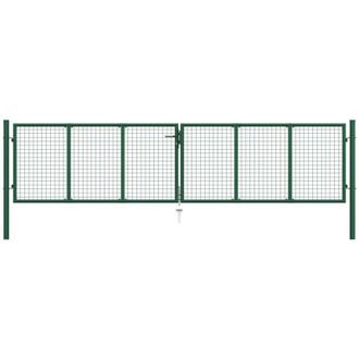 vidaXL Vidaxl - Cancello da Giardino a Rete in Acciaio 390x75 cm Verde
