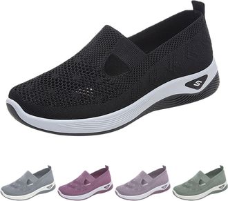 Generic UK Clearance Women Slip on Trainers, Ladies Breathable Mesh Walking Running Shoes Non Slip Low Top Trainers Comfortable Athletic Sneakers All Day Walk