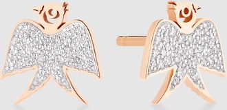 Ginette NY Boucles doreilles Georgia Puces Diamants Or Rose