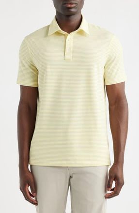 G/Fore All Play Stripe Performance Golf Polo in Canary at Nordstrom, Size Xx-Large