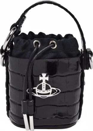 Vivienne Westwood Mini Daisy Bucket Bag - Dames - Schoudertassen - Zwart - ONE Size - Leer - Tassen