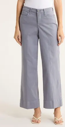 NYDJ Teresa High Waist Wide Leg Ankle Jeans in Shadow Blue at Nordstrom, Size 12