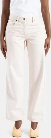 CASEY CASEY Womens Jean Paulo White Denim Beige Trousers