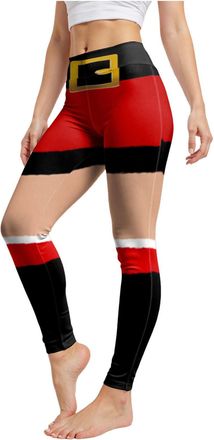 Generic Christmas Leggings for Women Xmas Reindeer Wine Glass Snowflake Printed Tights Workout Athletic Leggings Soft Lightweight Stretchable Slim Fit Pants X