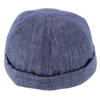 Wigens Mens Denim Linen Docker Cap in Navy at Nordstrom, Size X-Large