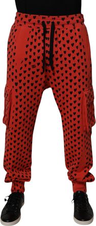 Dolce & Gabbana Red Hearts Cargo Jogger Men SweatMens Mens Pants (Pre-Owned)