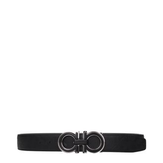 Ferragamo Herrens G&uuml;rtel Leder Schwarz/Grau