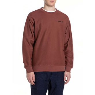 Replay Hoodies & sweatvesten, Heren, Bruin, 2Xl, Katoen, Sweatshirt met diagonale textuur