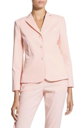 Theory Shrunken Linen Blend Jacket in Warm Pink at Nordstrom, Size 00