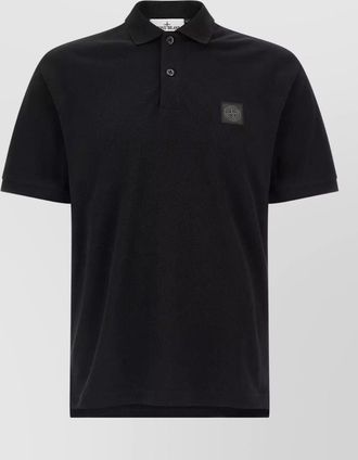 Stone Island cotton logo polo shirt