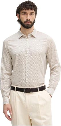 A|X Armani Exchange Regular fit shirt met logoprint - Heren - Casual Overhemden - Beige - L - Katoen - Overhemden