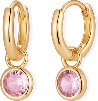 Brook & York Matilda Birthstone Huggie Hoop Earrings in Gold/oct at Nordstrom