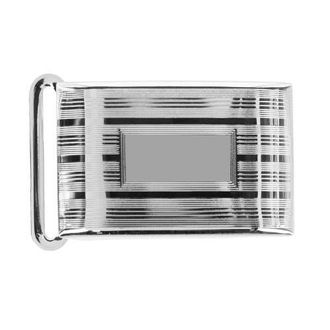Trafalgar Store 25mm Engine Turned Engraved Compression Belt Buckle with Small Loop in Silver at Nordstrom