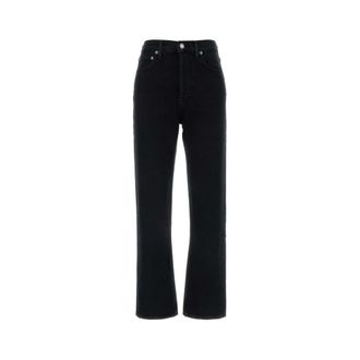 A Gold E 90s Pinch Waist High Rise Straight - Dames - Regular Fit Jeans - Zwart - W24 - Katoen - Jeans