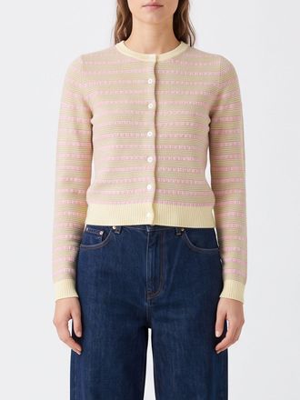 Guest In Residence Cardigan girocollo a righe in puro cashmere con bottoni