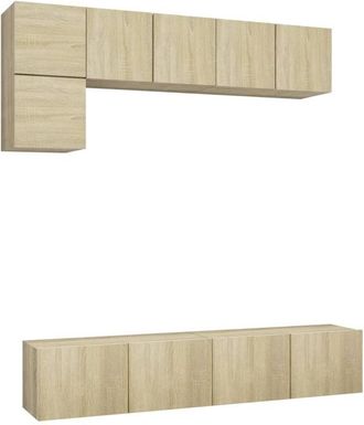 vidaXL Set Muebles De Sal&oacute;n Tv 5 Pzas Madera Ingenier&iacute;a Roble Sonoma Vidaxl