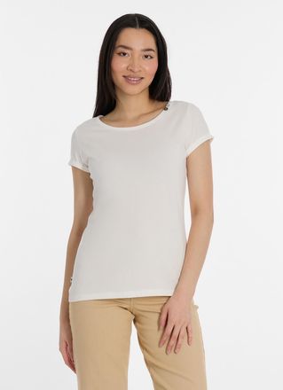 Ragwear T-Shirt RAGWEAR FLLORAH GOTS, Damen, Gr. XXL, weiss (wei&szlig;), Jersey, Obermaterial: 100% Baumwolle, unifarben, figurumspielend h&uuml;ftbedeckend, Rundhals, 