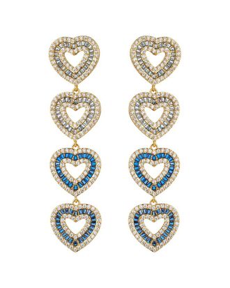 Eyecandy LA Eye Candy La Cz Willow Hearts Dangle Earrings
