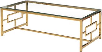 Best Master Furniture Best Master Stainless Steel and Glass Coffee Table in Clear/Gold Base