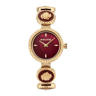 Police Accessoires, Dames, Rood, ONE Size, Goud Roestvrij Stalen Kwarts Horloge Kapaa