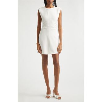 Veronica Beard Imara Ruched Sleeveless Minidress in Dove at Nordstrom, Size 16