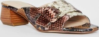 Pelle Moda Womens Tala Embossed Snake Slip On In Brown Minera Embossed Snake