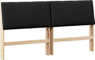 vidaXL Cabecero Tapizado Negro 180 Cm Madera De Pino Macizo Vidaxl