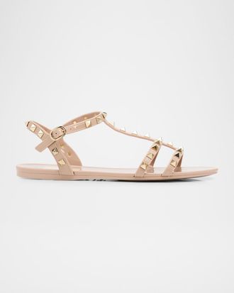 Valentino Garavani Rockstud Jelly Flat Gladiator Sandals
