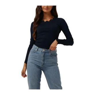 Rosemunde Babette Zijden T-shirt Kant - Dames - Tops - Blauw - Maat: XS Zijde