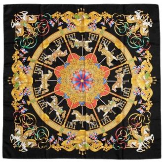 Herm&egrave;s Pre-owned Scarves, female, Multicolor, Size: ONE SIZE Pre-owned Lunapark Silk Scarf