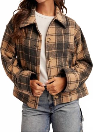 Hem & Thread Sammie Plaid Jacket In Mocha