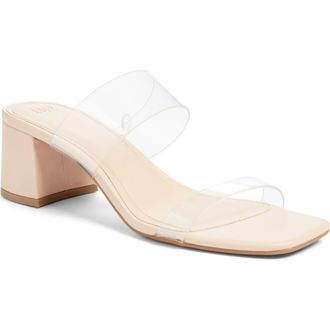 BP. Lulu Block Heel Slide Sandal in Tan Cream at Nordstrom, Size 7.5