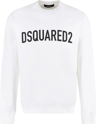 Dsquared2 Eco Dyed Cool Sweatshirt - Heren - Sweatshirts - Wit - M - Katoen - Hoodies & sweatvesten