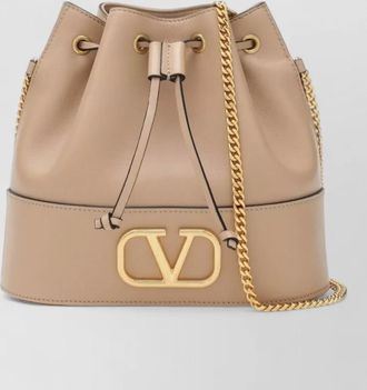Valentino Garavani vlogo leather bucket bag chain strap