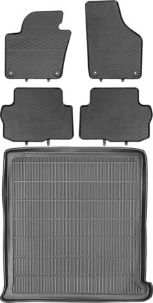 OEM Volkswagen Sharan Ii Van A Partir De 2010 Set - Alfombrillas De Goma Para Coche + Alfombrilla Para Maletero