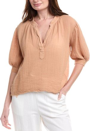 9seed 9Seed Lightweight Gauze Dashiki Puff Sleeve Top