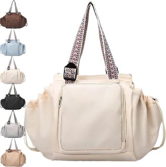 Generic Multifunctional Large Capacity Travel Organizer Bag for Ladies - as a Crossbody and Shoulder Bag,Large Capacity (Beige)