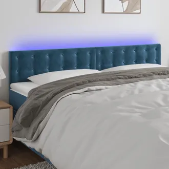 vidaXL Cabecero Con Led De Terciopelo Marr&oacute;n Oscuro 160x5x78/88 Cm Vidaxl