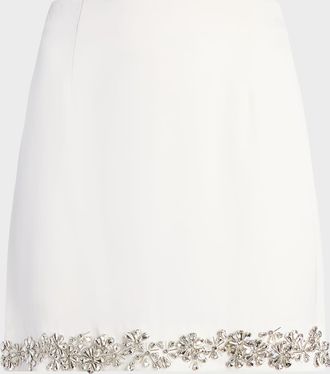Cinq &agrave; Sept Adona Tumbling Flowers Crepe Mini Skirt