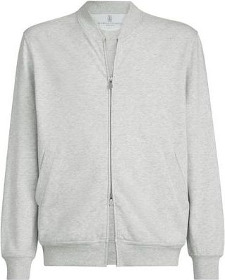 Brunello Cucinelli Sweatshirt with zipper in Pearl Grey at Nordstrom, Size Xxx-Large Eu