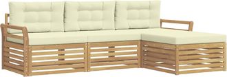 vidaXL Conjunto De Sof&aacute;s De Exterior 4 Uds. Blanco Y Crema Vidaxl