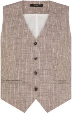 Seventy Gilet gessato in misto lino - Dames - Gillet - Beige - S - Leer - Kostuums