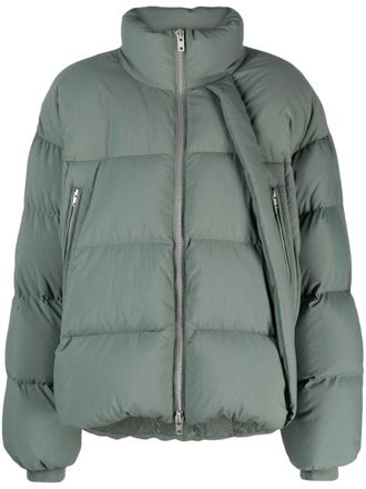 Yohji Yamamoto x Y-3 asymmetric puffer jacket - Green