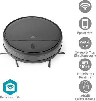 Nedis Wifivcr001cbk Aspiradora Robot Negra Potente