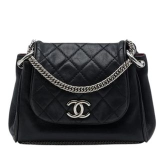 Chanel Pre-owned Flap Schoudertas - Dames - Vintage Schoudertas - Zwart - ONE Size - Leer - Vintage