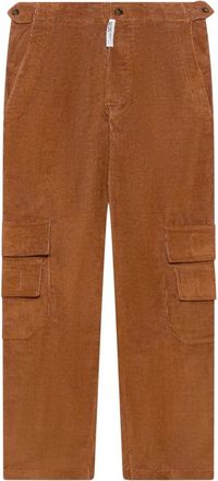 GCDS Corduroy Straight Broeken - Heren - Straight fit broeken - Bruin - S - Polyester - Broeken