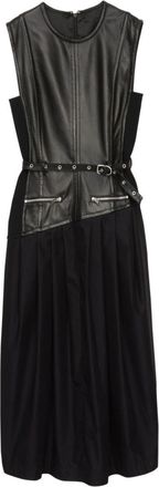 3.1 Phillip Lim leather pleated midi dress - women - Leather - 2 - Black