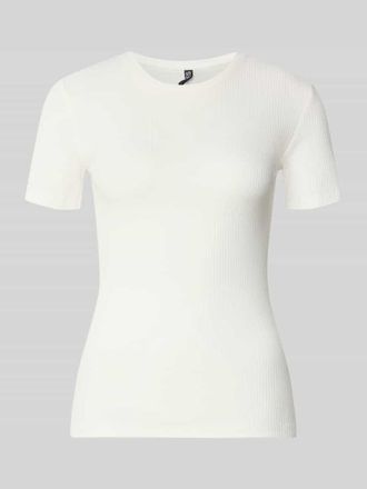 Pieces Slim Fit T-Shirt aus Baumwoll-Mix Modell RUKA in Weiss, Gr&ouml;&szlig;e XL